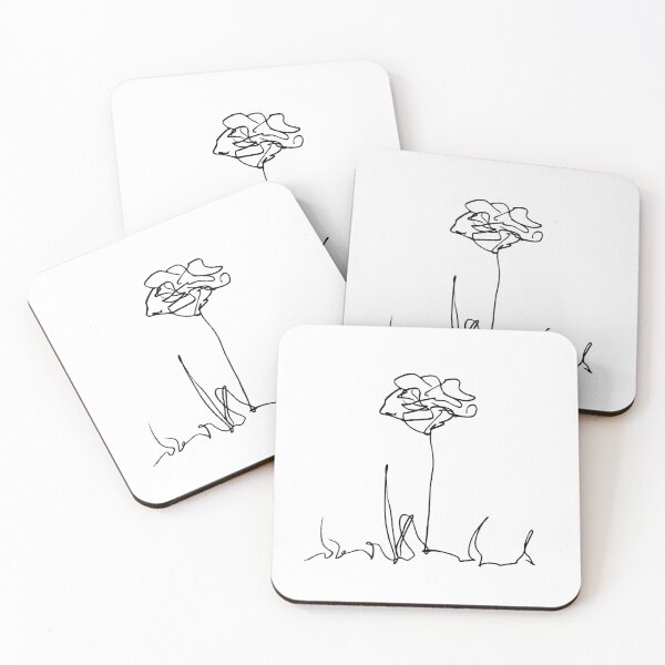 Item preview, Lonely Flower, Line Drawing Symmetric Minimalist Aesthetic Natural Design designed and sold by SWSandraWechner.