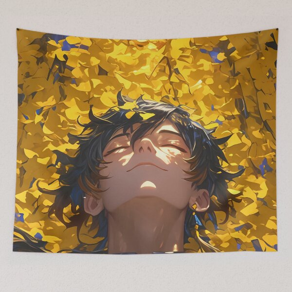 Item preview, Zhongli Genshin Impact Anime Autumn Gold Leaves Calm Wisdom Earth designed and sold by Tokyonomad.