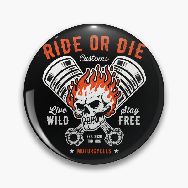 Item preview, Motorcycle Skull and Piston Crossbones for Biker designed and sold by wingstar.
