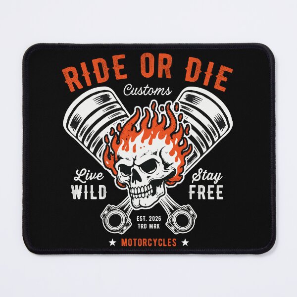 Item preview, Motorcycle Skull and Piston Crossbones for Biker designed and sold by wingstar.