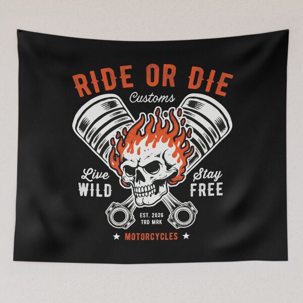 Item preview, Motorcycle Skull and Piston Crossbones for Biker designed and sold by wingstar.
