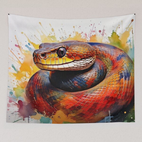 Item preview, Snake Art - Vibrant Colorful Watercolor - Pet Snake designed and sold by CattlettArt.