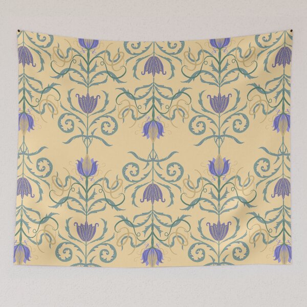 Aperçu de l'œuvre Coussin décoratif vintage beige à motif floral damassé – Élégant motif botanique ornemental créée et vendue par FestivityFinds.