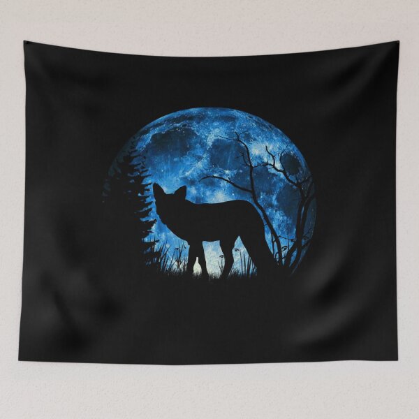 Item preview, Blue Moon Forest Fox Silhouette Aesthetic Design designed and sold by StyleBloomes.