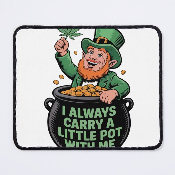 Item preview, Retro Riso Leprechaun with Cannabis Leaf designed and sold by Bloomkept.