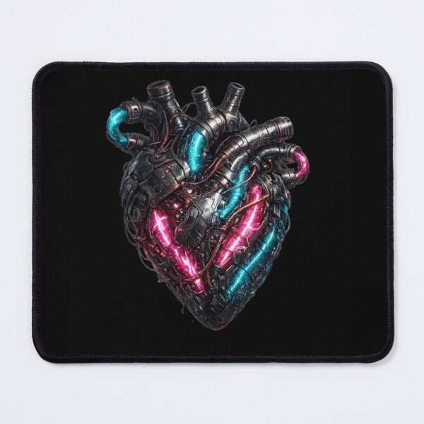 Item preview, Cyberpunk Mechanical Heart Neon Glowing Bio-Organic Mecha Art designed and sold by ArpitDev.