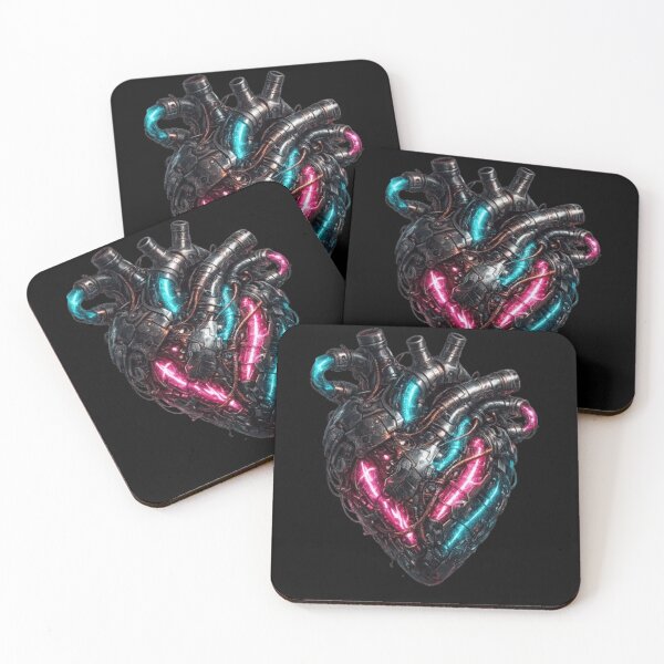 Item preview, Cyberpunk Mechanical Heart Neon Glowing Bio-Organic Mecha Art designed and sold by ArpitDev.