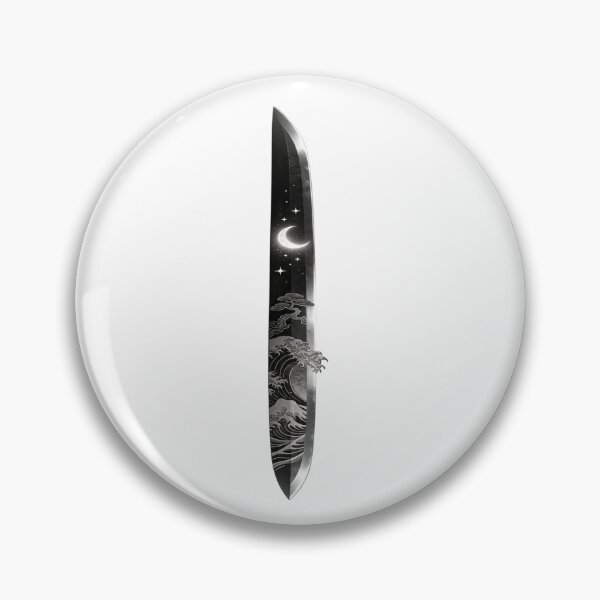 Item preview, Moonwave Blade — Minimal Japanese Sword Art | Katana-Inspired Lunar Ocean Design | Samurai Aesthetic Graphic Print designed and sold by SketchSyndicate.