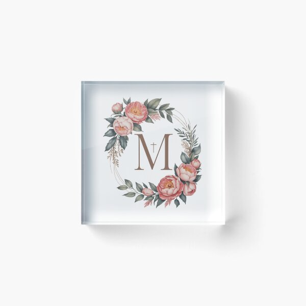 Item preview, Marian Catholic M & Faith Cross Floral Women Religious designed and sold by PunkNation-Arts.