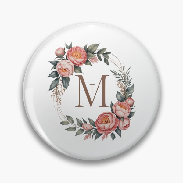 Item preview, Marian Catholic M & Faith Cross Floral Women Religious designed and sold by PunkNation-Arts.