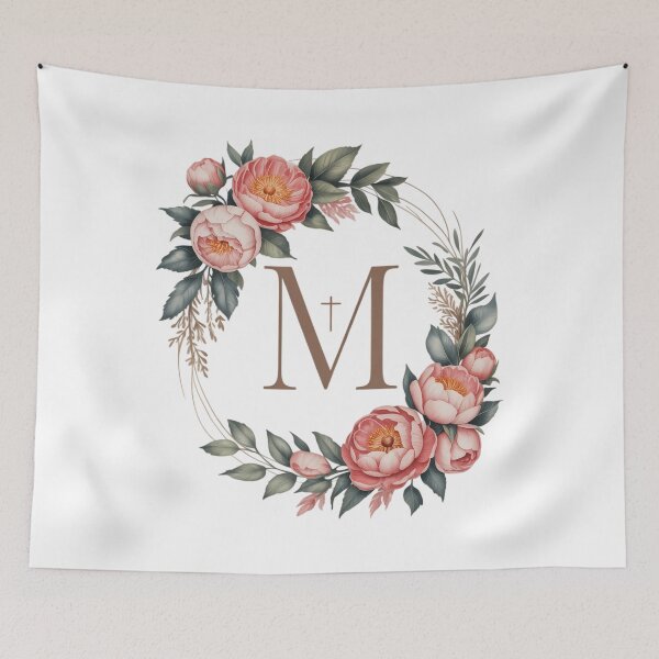Item preview, Marian Catholic M & Faith Cross Floral Women Religious designed and sold by PunkNation-Arts.