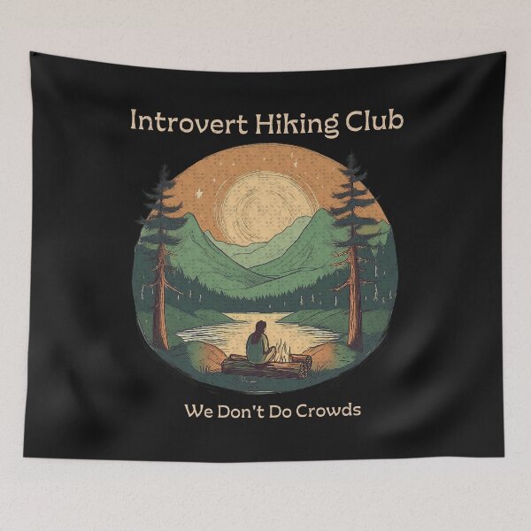 Item preview, Introvert Hiking Club Nature Scene  designed and sold by thelivingrp.