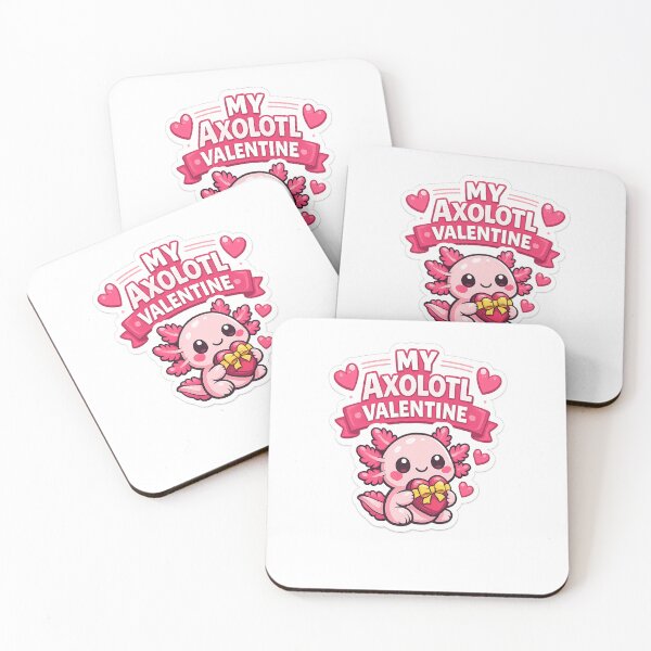 Item preview, Cute Axolotl Valentine Kawaii Love Gift Romantic Pink Animal Cartoon designed and sold by Artbysarmina.
