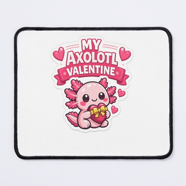 Item preview, Cute Axolotl Valentine Kawaii Love Gift Romantic Pink Animal Cartoon designed and sold by Artbysarmina.