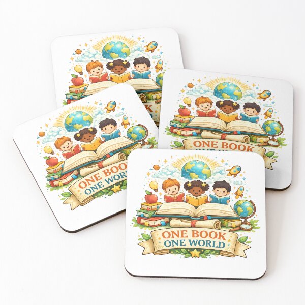 Item preview, World Book Day One Book One World Flat Reading Illustration Gift Idea for Educational Fans designed and sold by Divakar Fashion.