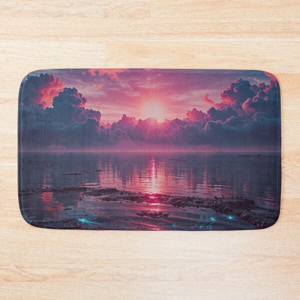 Item preview, Pink Sunset Over Bioluminescent Ocean – Dreamy Fantasy Seascape Art designed and sold by BeautifulVirtues.