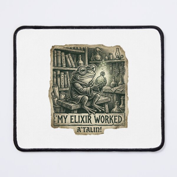 Item preview, Frog Alchemist - My Elixir Worked - Vintage Apothecary Sticker designed and sold by Mr. Pawsome.