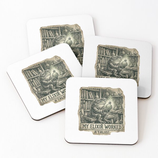 Item preview, Frog Alchemist - My Elixir Worked - Vintage Apothecary Sticker designed and sold by Mr. Pawsome.