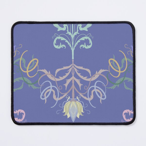 Artikelvorschau, Elegantes Jugendstil-Blumenmuster auf lavendelfarbenem Dekokissen entworfen und verkauft von FestivityFinds.