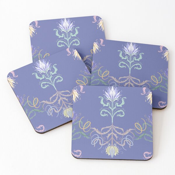 Artikelvorschau, Elegantes Jugendstil-Blumenmuster auf lavendelfarbenem Dekokissen entworfen und verkauft von FestivityFinds.