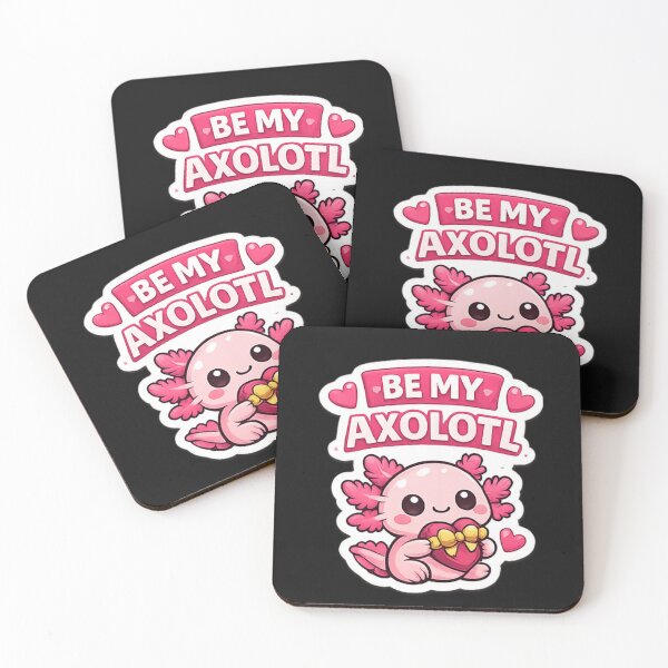 Item preview, Be My Axolotl Cute Kawaii Valentine Pun Romantic Pink Animal Gift designed and sold by Artbysarmina.