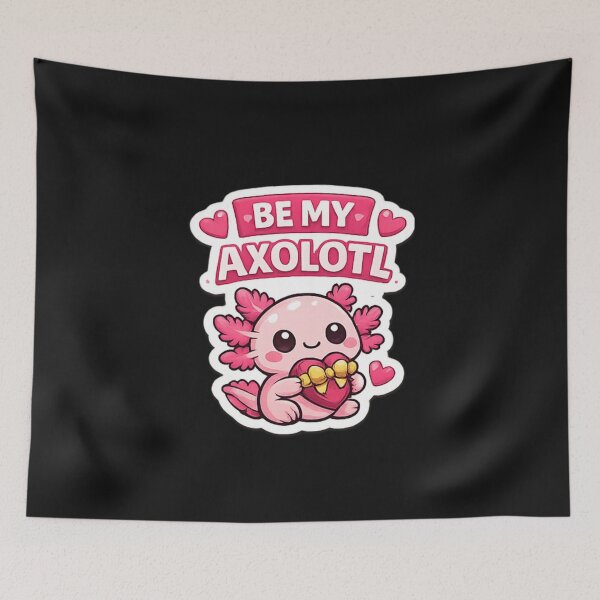 Item preview, Be My Axolotl Cute Kawaii Valentine Pun Romantic Pink Animal Gift designed and sold by Artbysarmina.