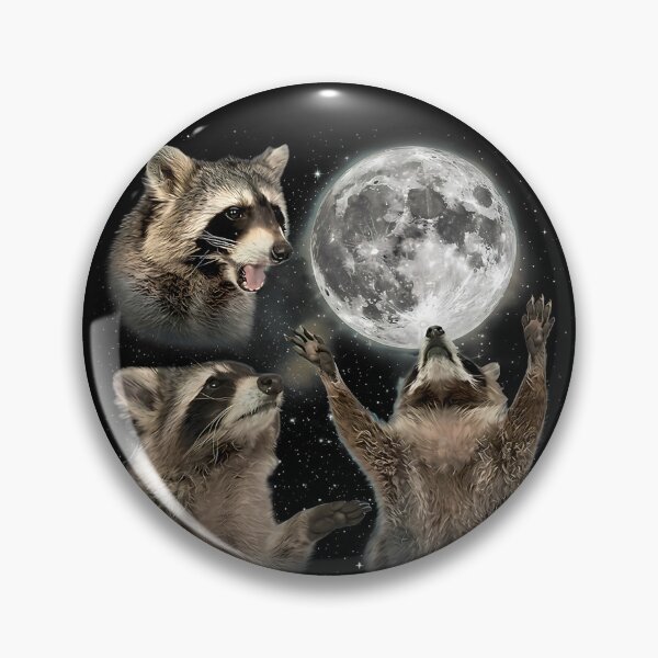 Item preview, Copy Moon Joy Funny Lunar Quote Racoon Howling to The Moon designed and sold by HappyHedgeTees.