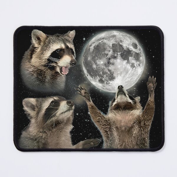 Item preview, Copy Moon Joy Funny Lunar Quote Racoon Howling to The Moon designed and sold by HappyHedgeTees.