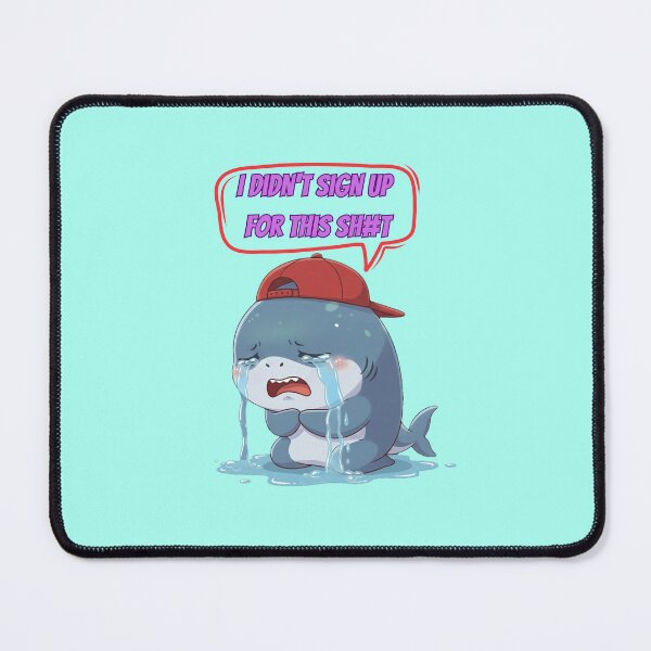Aperçu de l'œuvre Je n'ai pas signé pour ça ! Requin en pleurs créée et vendue par Nature's Chibis.