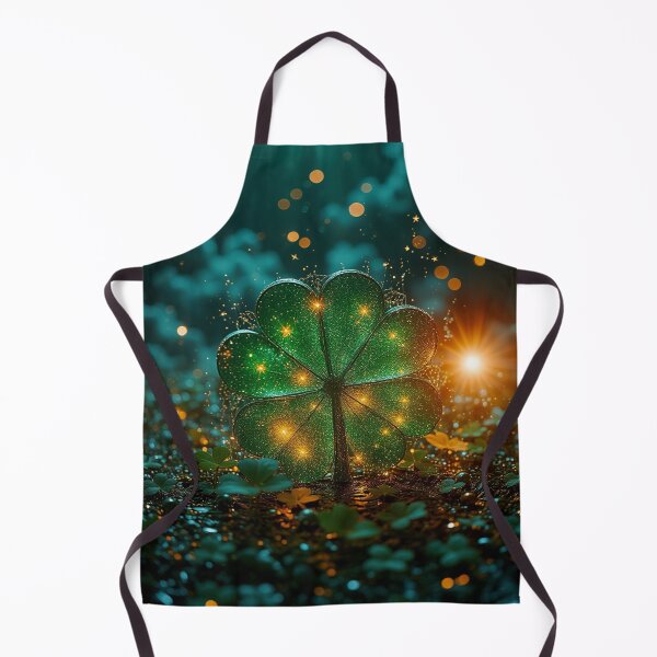 Item preview, Glowing Four Leaf Clover in Magical Forest – Lucky Fantasy Nature Art designed and sold by BeautifulVirtues.