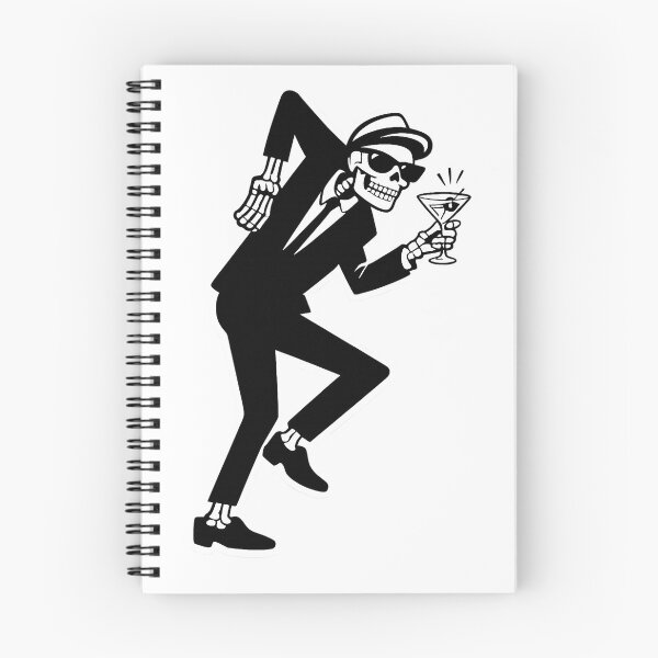 Item preview, Ska Skeleton Martini Sticker – Rude Boy 2 Tone Dance, Black & White - the beat, bad manner, the specials designed and sold by PIXEL POP DESIGNS - Beyond the Norm!.
