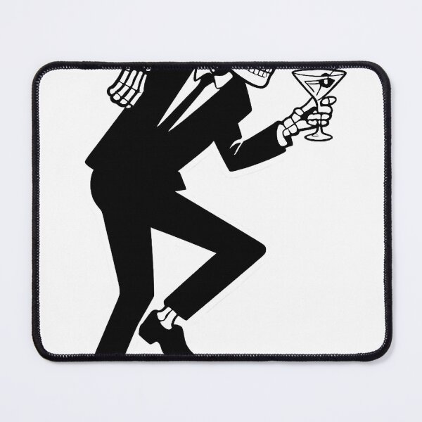 Item preview, Ska Skeleton Martini Sticker – Rude Boy 2 Tone Dance, Black & White - the beat, bad manner, the specials designed and sold by PIXEL POP DESIGNS - Beyond the Norm!.