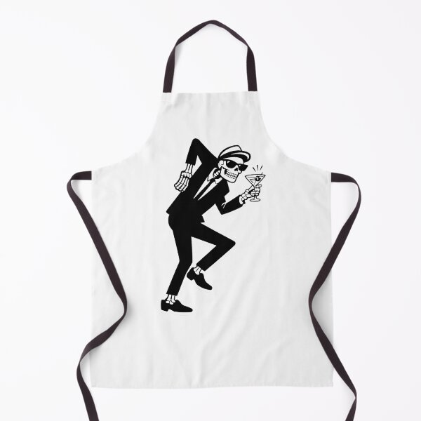 Item preview, Ska Skeleton Martini Sticker – Rude Boy 2 Tone Dance, Black & White - the beat, bad manner, the specials designed and sold by PIXEL POP DESIGNS - Beyond the Norm!.