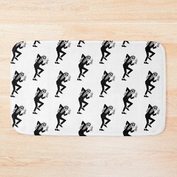 Item preview, Ska Skeleton Martini Sticker – Rude Boy 2 Tone Dance, Black & White - the beat, bad manner, the specials designed and sold by PIXEL POP DESIGNS - Beyond the Norm!.
