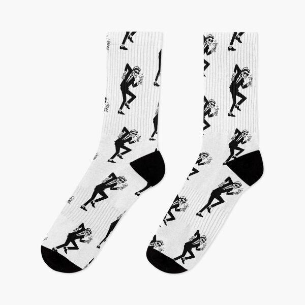 Item preview, Ska Skeleton Martini Sticker – Rude Boy 2 Tone Dance, Black & White - the beat, bad manner, the specials designed and sold by PIXEL POP DESIGNS - Beyond the Norm!.