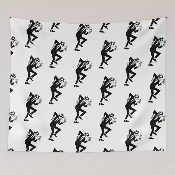 Item preview, Ska Skeleton Martini Sticker – Rude Boy 2 Tone Dance, Black & White - the beat, bad manner, the specials designed and sold by PIXEL POP DESIGNS - Beyond the Norm!.