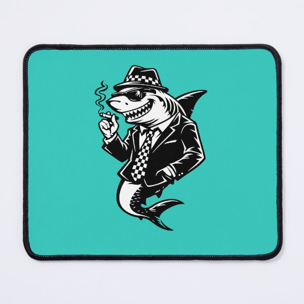 Item preview, Ska Shark – Checkered Two-Tone Rude Boy Ocean Vibes - the beat, bad manner, the specials designed and sold by PIXEL POP DESIGNS - Beyond the Norm!.