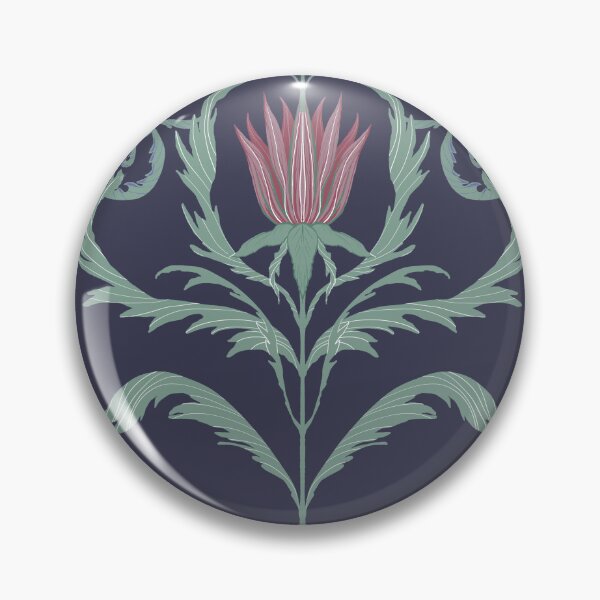 Aperçu de l'œuvre Coussin décoratif élégant bleu marine à motif floral Art nouveau. créée et vendue par FestivityFinds.