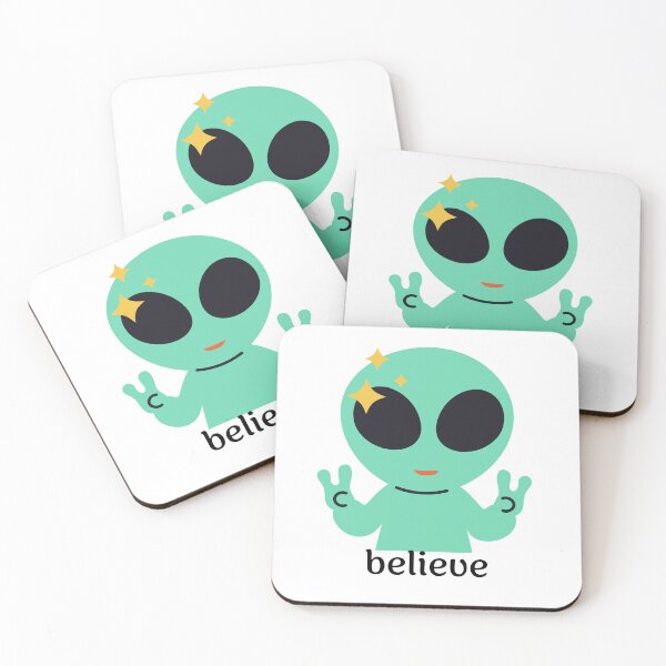 Item preview, "believe"cute  little green alien peace design designed and sold by thelivingrp.