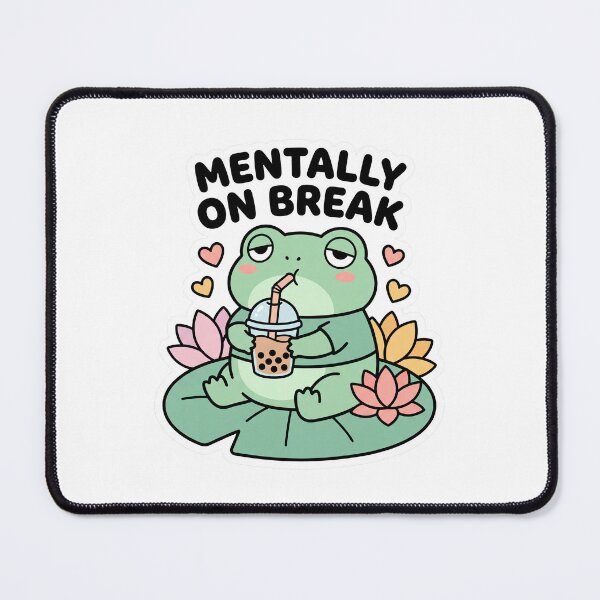 Item preview, Mentally On Break Frog – Cute Boba Tea Frog Shirt, Funny Relaxing Meme Tee designed and sold by DESIGN BUREAU .