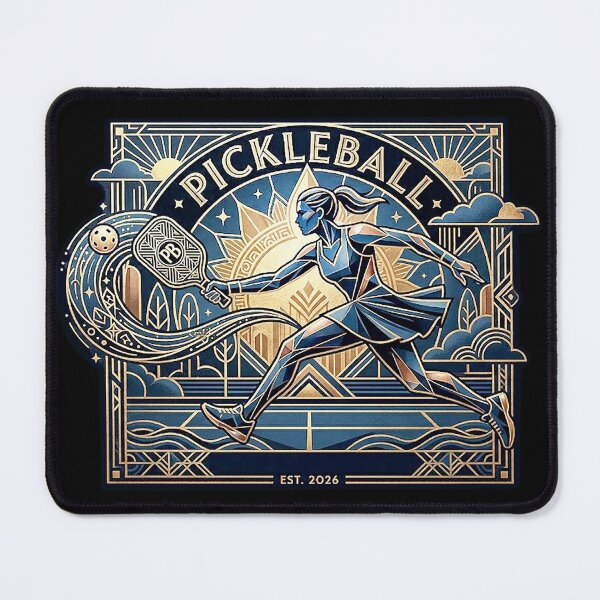 Item preview, Golden Hour Pickleball – Neo Art Deco Luxury Sports Illustration designed and sold by CattlettArt.