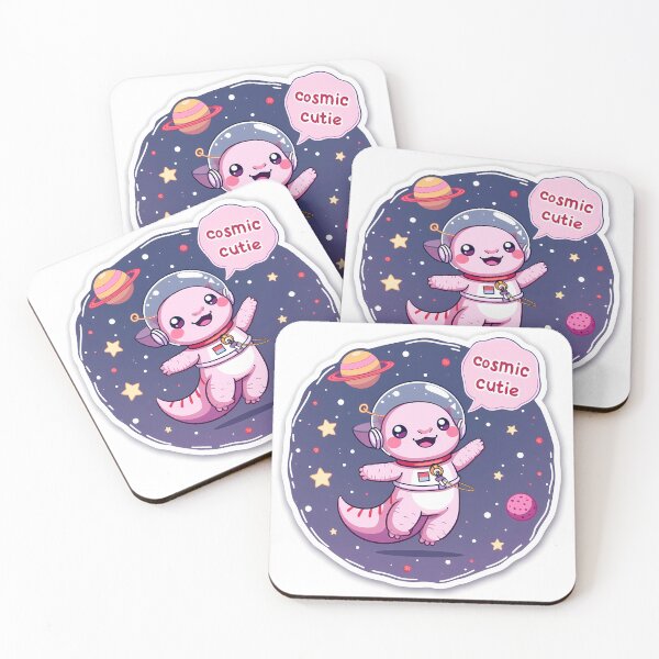 Item preview, Kawaii Axolotl Astronaut Floating With Stars designed and sold by MY CREATIVE SHOP.