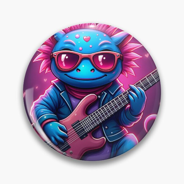 Item preview, Kawaii Axolotl Rockstar With Electric Guitar designed and sold by MY CREATIVE SHOP.