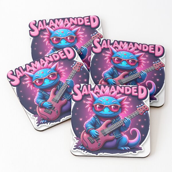 Item preview, Kawaii Axolotl Rockstar With Electric Guitar designed and sold by MY CREATIVE SHOP.