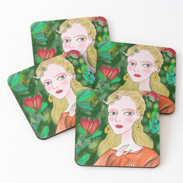 Item preview, Dreamy Blonde Woman in Lush Green Garden designed and sold by TinTinBloom.