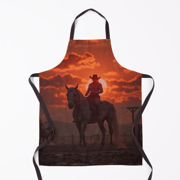 Item preview, Cowgirl on Horseback at Sunset – Cinematic Western Silhouette Scene designed and sold by BeautifulVirtues.