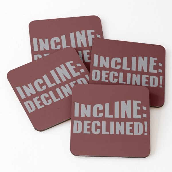 Item preview, Incline: Declined. – Minimal Gym Humor Treadmill Typography Design designed and sold by STYKD.