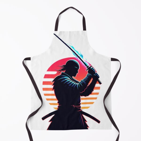 Item preview, Neon Samurai Silhouette with Retro Sunset – Japanese Warrior Illustration designed and sold by Sky-bully.