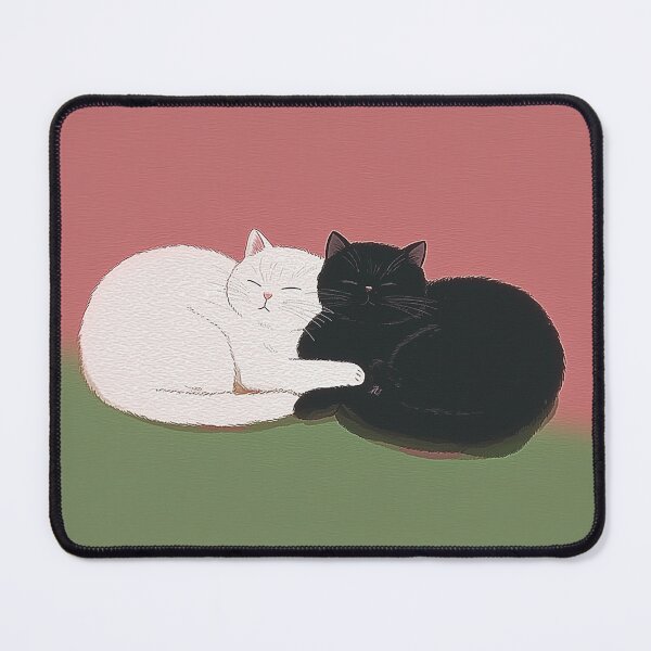 Item preview, Cute Black and White Cats Hugging Sleeping Kawaii Love Design designed and sold by Meow-Attitude.