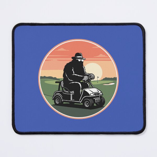 Item preview, Bigfoot Driving a Golf Cart Sunset Retro Golf Design designed and sold by donwillisjrart.